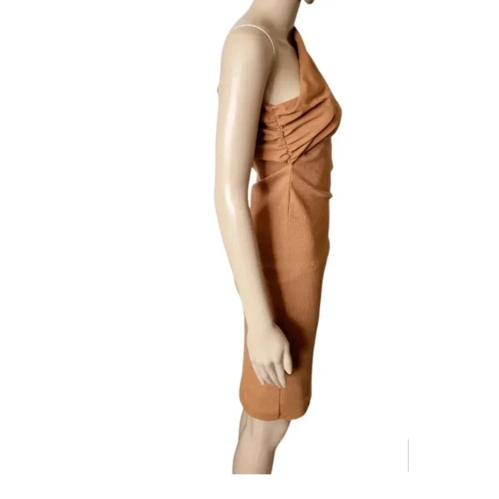 House Of Harlow 1960 Ribbed Knit One Shoulder Midi Bodycon Dress Size S - Picture 4 of 9